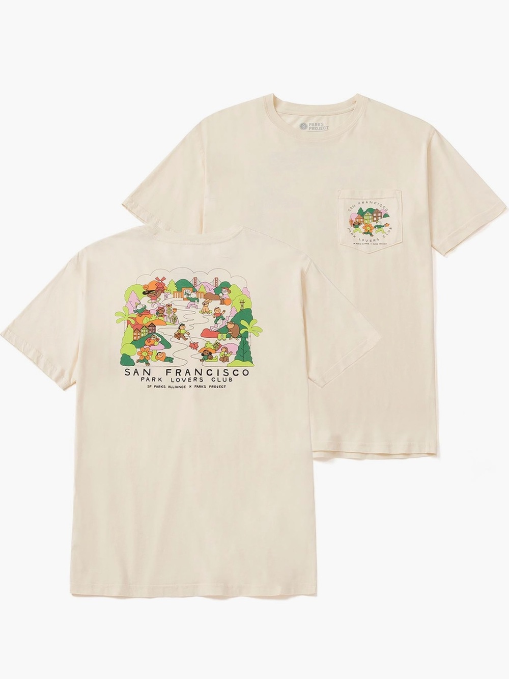 Parks Project Kids Short Sleeve Tee in Cream with Multicolor Park Graphic